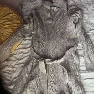 Long sleeve long beige sweater dress!